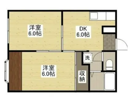 メゾンエスポア(2DK/2階)の間取り写真