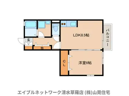 カーサエルバ(1LDK/2階)の間取り写真