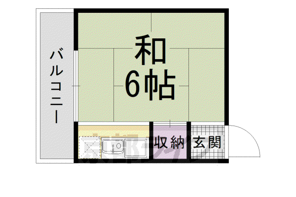 うずまさハイツ(1K/3階)の間取り写真