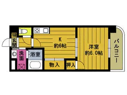 ノースコーポ(1DK/3階)の間取り写真