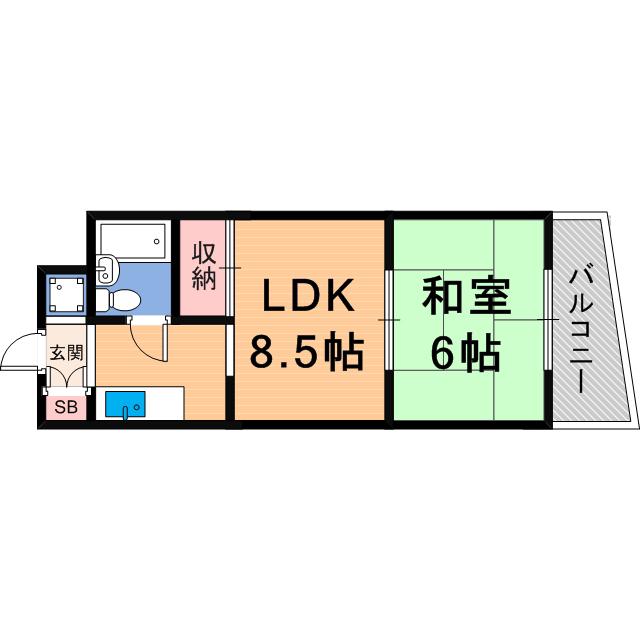 SUNSHINE 88(1LDK/5階)の間取り写真