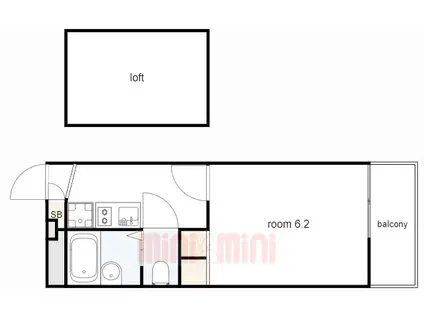 レオパレスさくら ウエスト(1K/2階)の間取り写真
