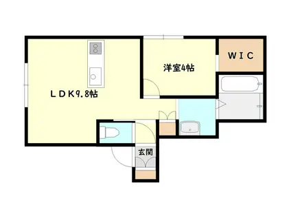 アチーブやまきど(1LDK/2階)の間取り写真