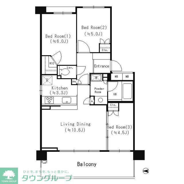 パークアクシス大船(3LDK/4階)の間取り写真