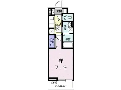 イルミナーレ(1K/1階)の間取り写真