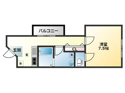 サンピアハイツI(1K/5階)の間取り写真