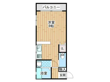 アメニティガーデン2000(ワンルーム/1階)の間取り写真