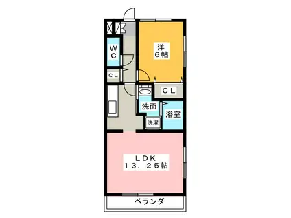 アゼリア(1LDK/1階)の間取り写真