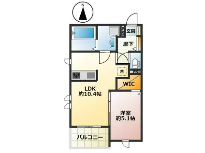 グローリーヒルズ(1LDK/1階)の間取り写真