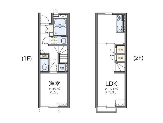 レオネクスト倉富(1LDK/1階)の間取り写真