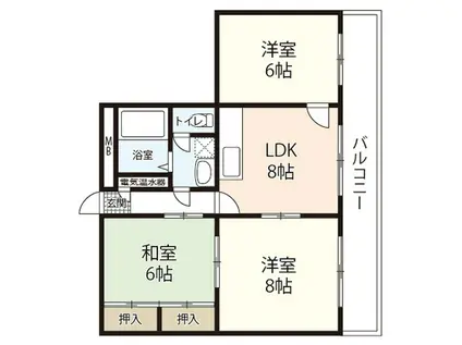 シャトー・ナカムラ(3DK/5階)の間取り写真