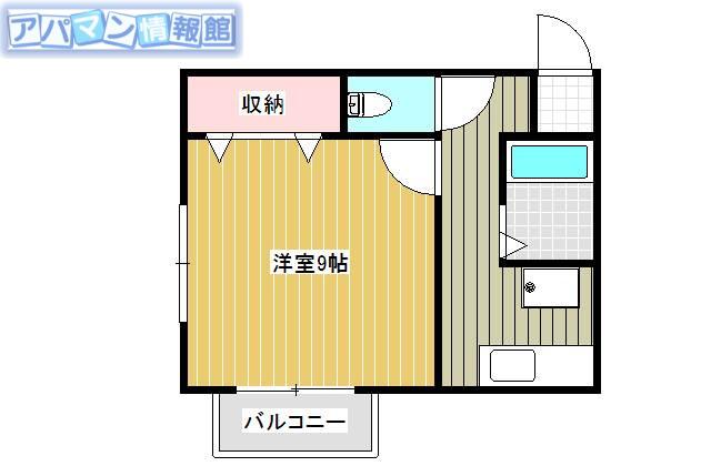 デューン(1K/2階)の間取り写真
