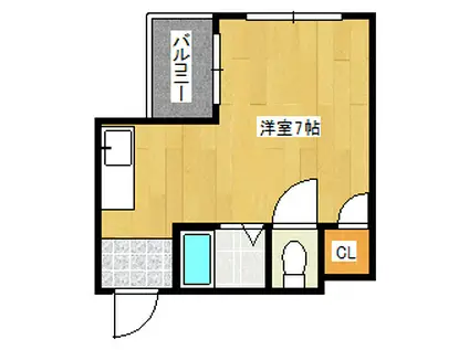 ハウスビューティフルモア(ワンルーム/2階)の間取り写真