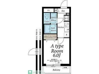 ヴィラ鳩ケ谷(1K/3階)の間取り写真