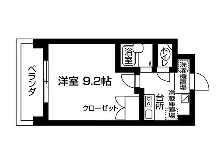 カルチェ千歳烏山(1K/4階)の間取り写真