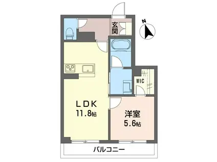 ルアナ今泉(1LDK/2階)の間取り写真