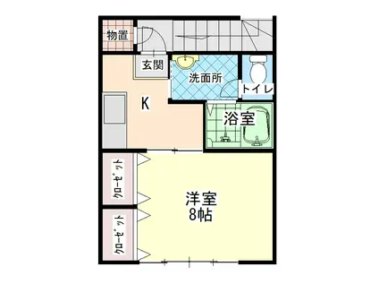 メゾンロングイン(1K/2階)の間取り写真