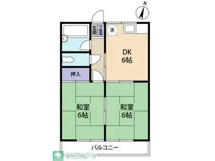 ファザーランドホンムラ(2DK/2階)の間取り写真
