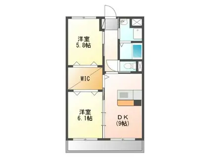 プライムタウン(2DK/1階)の間取り写真