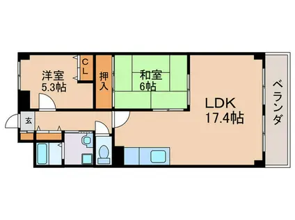 上桂エクセルハイツ(2LDK/5階)の間取り写真