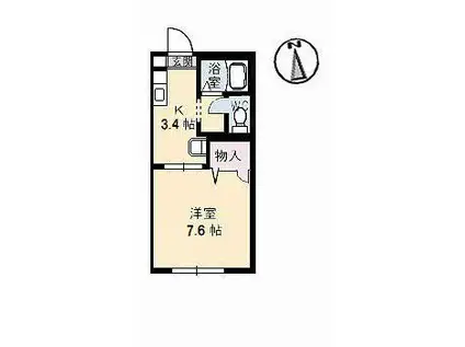 サンライズコーポ(1K/1階)の間取り写真