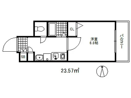 シティスパイア神戸元町2(1K/2階)の間取り写真