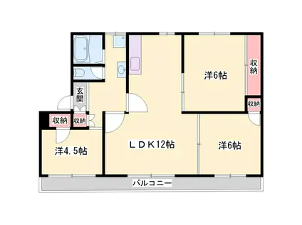 ヴィラナリー加東III 2号棟(3LDK/4階)の間取り写真