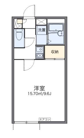 レオパレスポアロ(1K/1階)の間取り写真