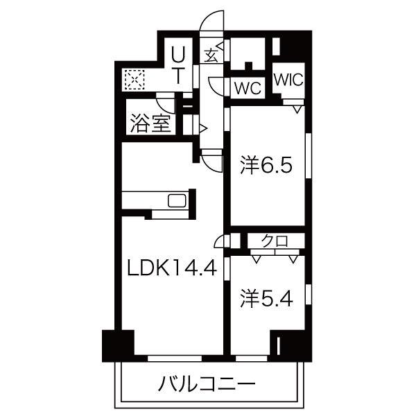 クランリベレ明石(2LDK/9階)の間取り写真