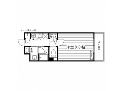河田ハイツ(1K/4階)の間取り写真