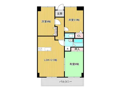 クレセール守恒(3LDK/2階)の間取り写真