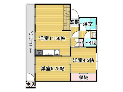 樋の口アパート(2LDK/3階)の間取り写真