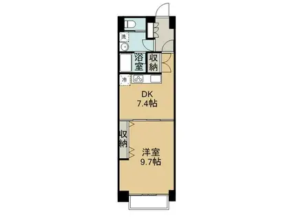 紫原3丁目マンション(1DK/3階)の間取り写真