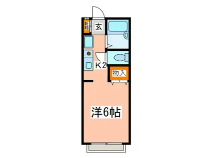 ルネッサンス向ヶ丘(1K/2階)の間取り写真