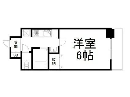 アンカステッロ西院(1K/4階)の間取り写真