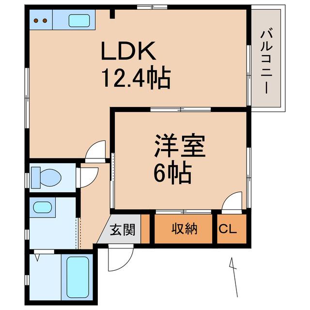 フォーレス有本(1LDK/2階)の間取り写真