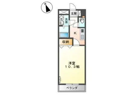ライブフォース(1K/2階)の間取り写真