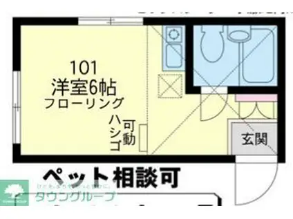 ユナイト日吉ジュリアーノの杜(ワンルーム/1階)の間取り写真