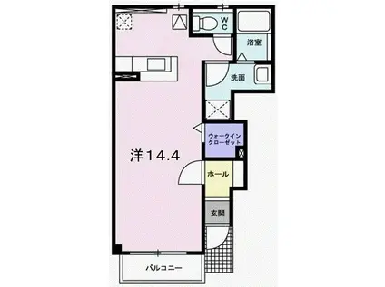 グレート リバー・Y(ワンルーム/1階)の間取り写真