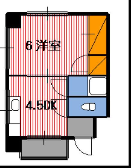 ハイツ古田(1K/3階)の間取り写真