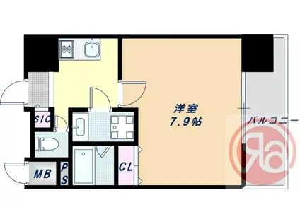 レクシア阪南町(1K/5階)の間取り写真