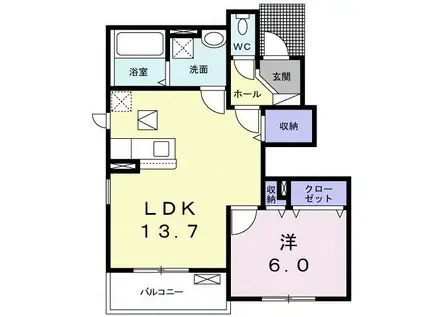 コンコルディア 赤穂 I(1LDK/1階)の間取り写真