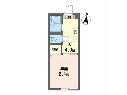 アメニティ土居 B棟(1K/1階)の間取り写真