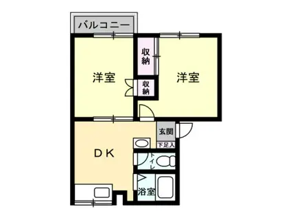 エクセル久喜(2DK/1階)の間取り写真