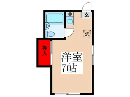 コーポ芙蓉(ワンルーム/2階)の間取り写真