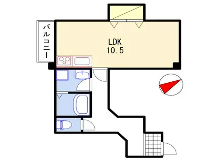 ライフコート市川(ワンルーム/3階)の間取り写真