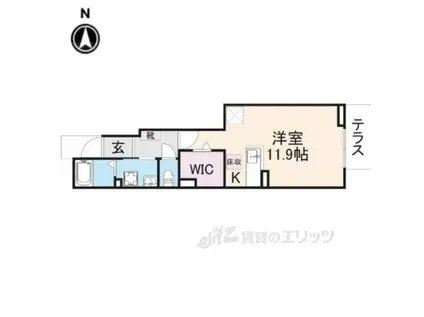 イターナルパレスⅡ(1K/1階)の間取り写真