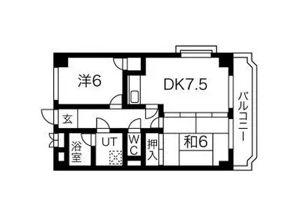 福田マンション(2DK/3階)の間取り写真