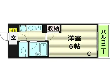 エスリード大阪城北(1K/7階)の間取り写真