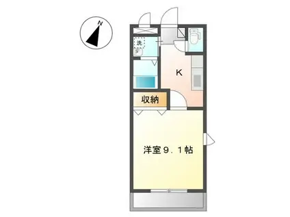 ジラソーレ(1K/2階)の間取り写真